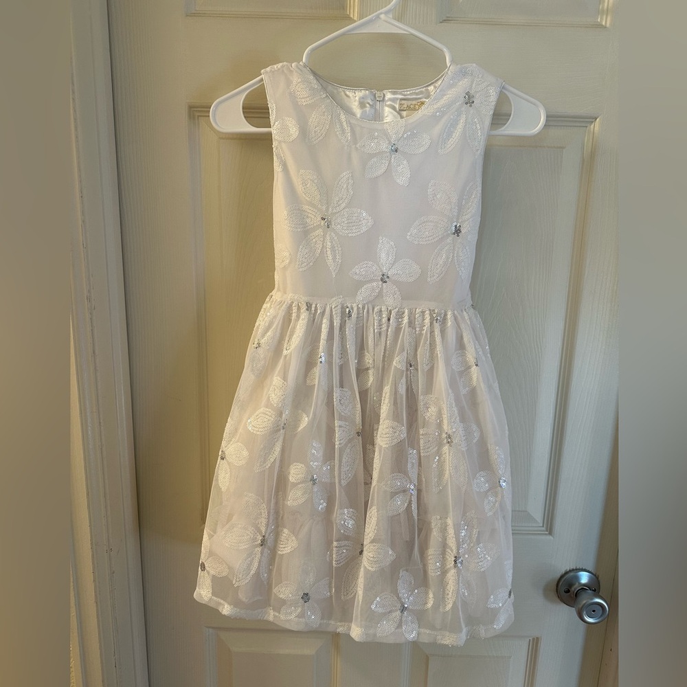 Place White Floral Kids Dress